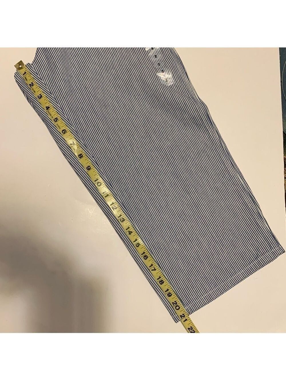 AUSTIN CLOTHING COMPANY striped denim cropped carpenter jean pants vintage style - Picture 5 of 11